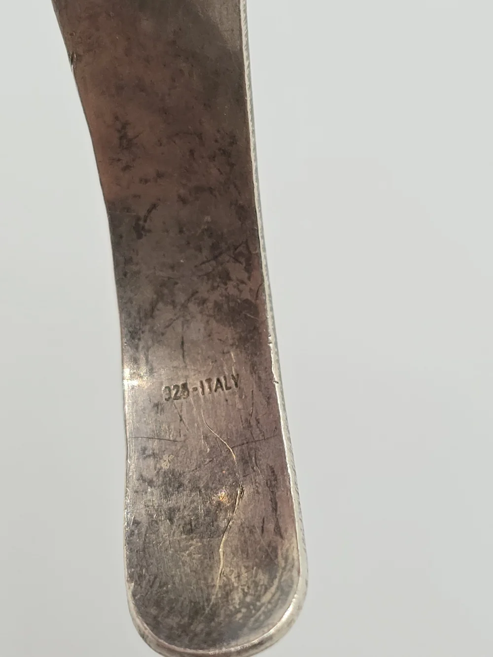 VTG 925 Sterling Cuff Bracelet Silver Italy Engraved Leaf 17.8g, 7